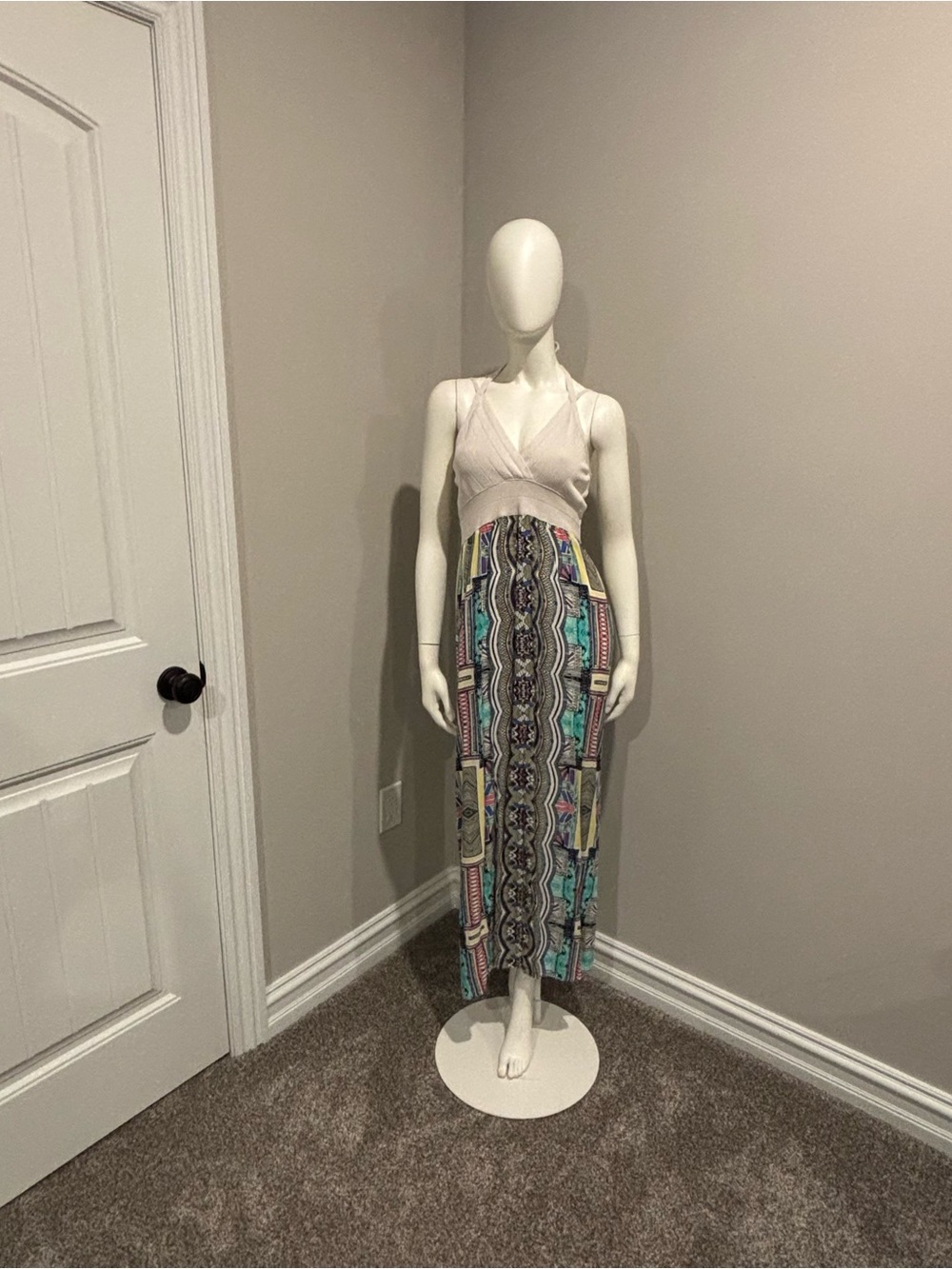 Boho Print Maxi Dress in Multicolor